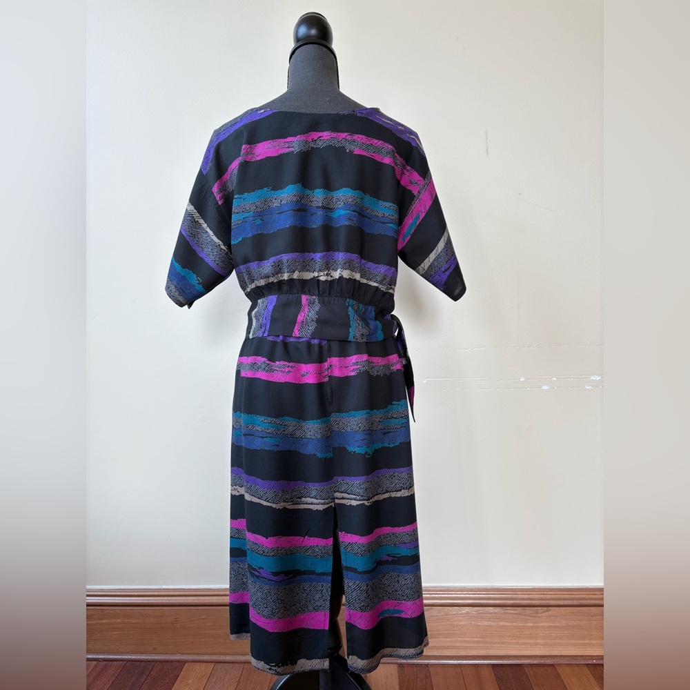 Vintage multicolor Striped Midi Skirt and matching top set